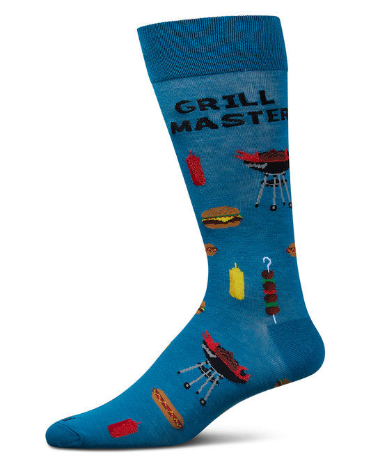 Men's Grill Master Rayon From Bamboo Crew Socks : Color: Blue Sapphire