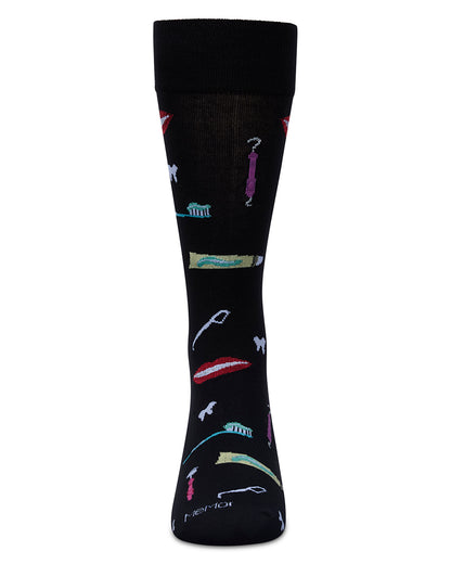 Men's Dentist Rayon From Bamboo Crew Socks : Color: Black
