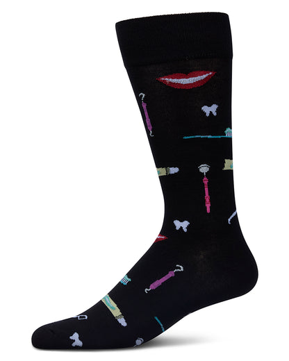 Men's Dentist Rayon From Bamboo Crew Socks : Color: Black