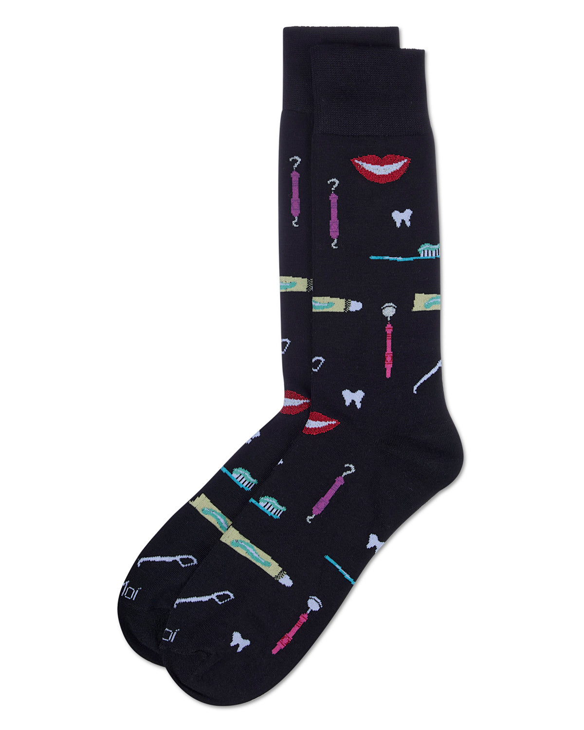 Men's Dentist Rayon From Bamboo Crew Socks : Color: Black