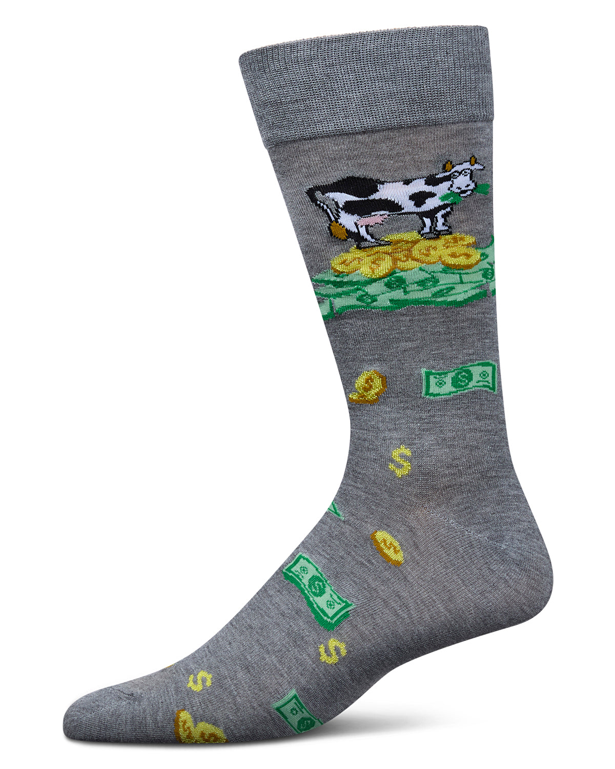 Men's Cash Cow Rayon From Bamboo Crew Socks : Color: Med Gray Heather