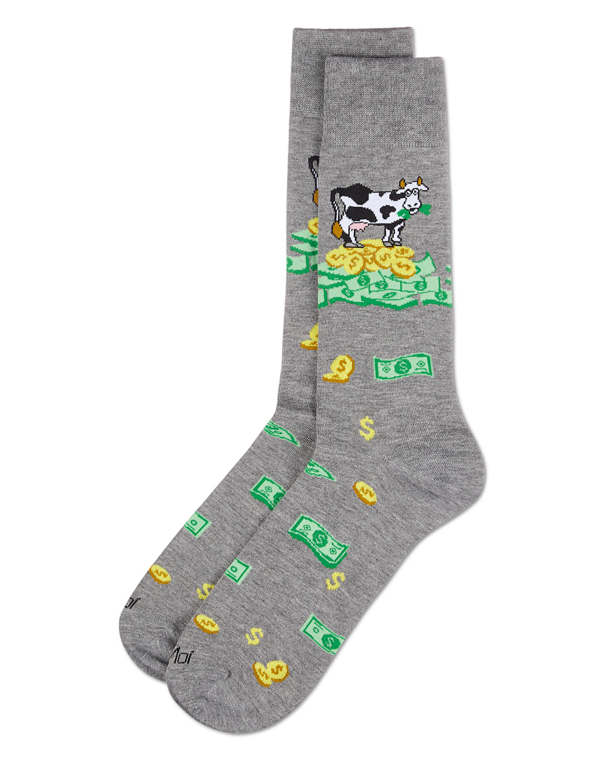 Men's Cash Cow Rayon From Bamboo Crew Socks : Color: Med Gray Heather