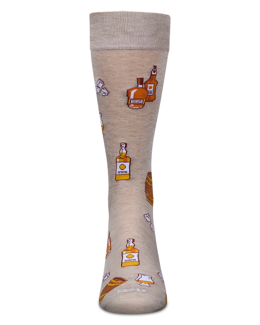 Men's Whiskey Rayon From Bamboo Crew Socks : Color: Oatmeal Heather