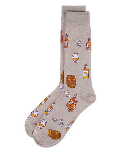Men's Whiskey Rayon From Bamboo Crew Socks : Color: Oatmeal Heather