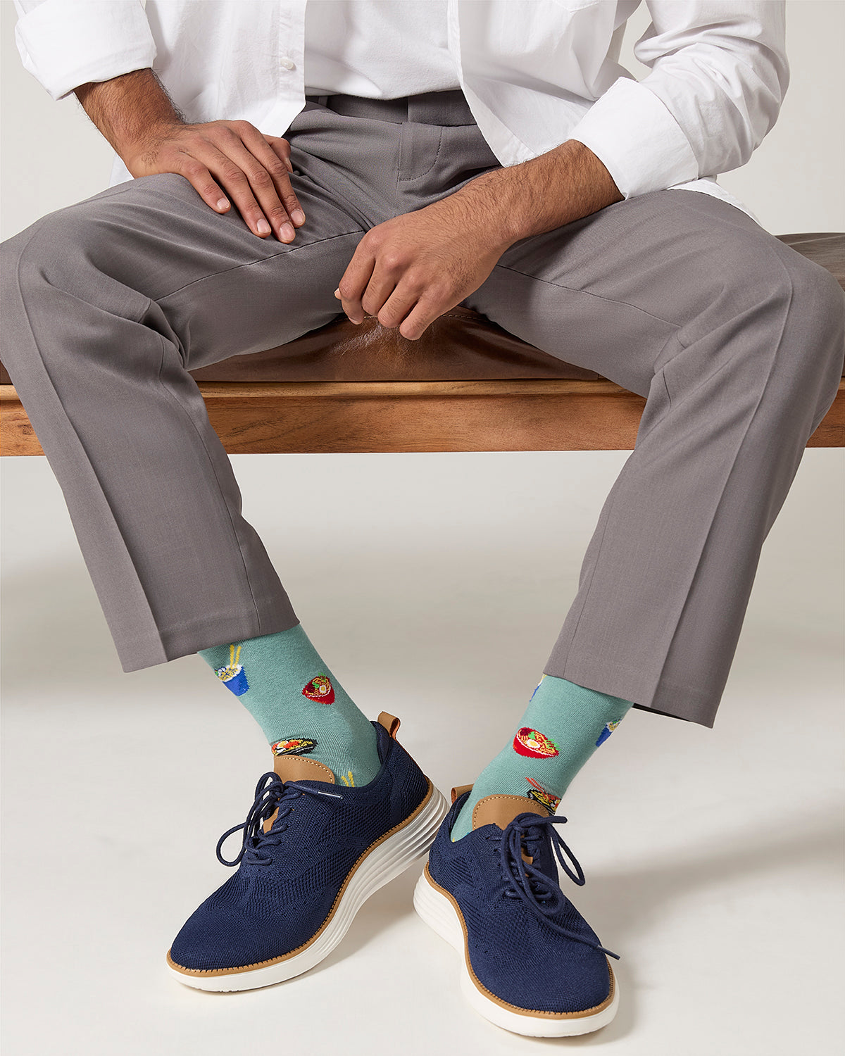 Men's Ramen Rayon From Bamboo Crew Socks : Color: Dusty Green