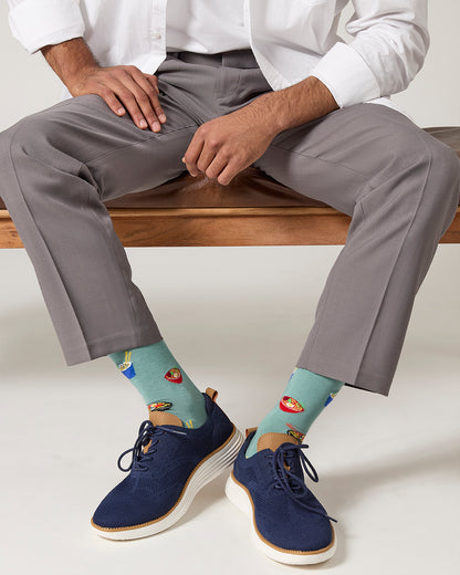 Men's Ramen Rayon From Bamboo Crew Socks : Color: Dusty Green