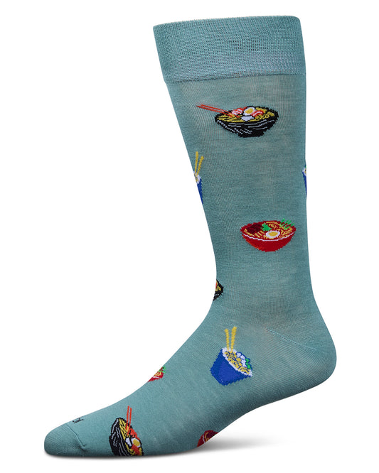 Men's Ramen Rayon From Bamboo Crew Socks : Color: Dusty Green