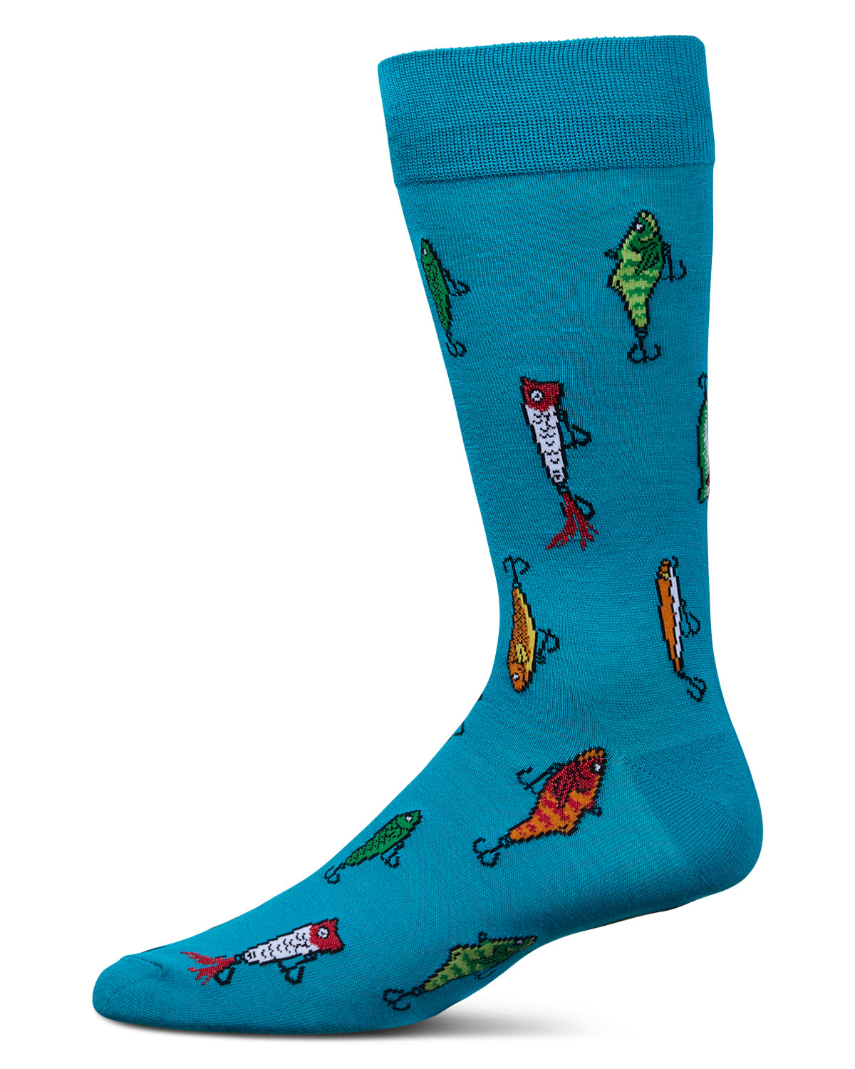 Men's Gone Fishin' Rayon From Bamboo Crew Socks : Color: Capri Breeze