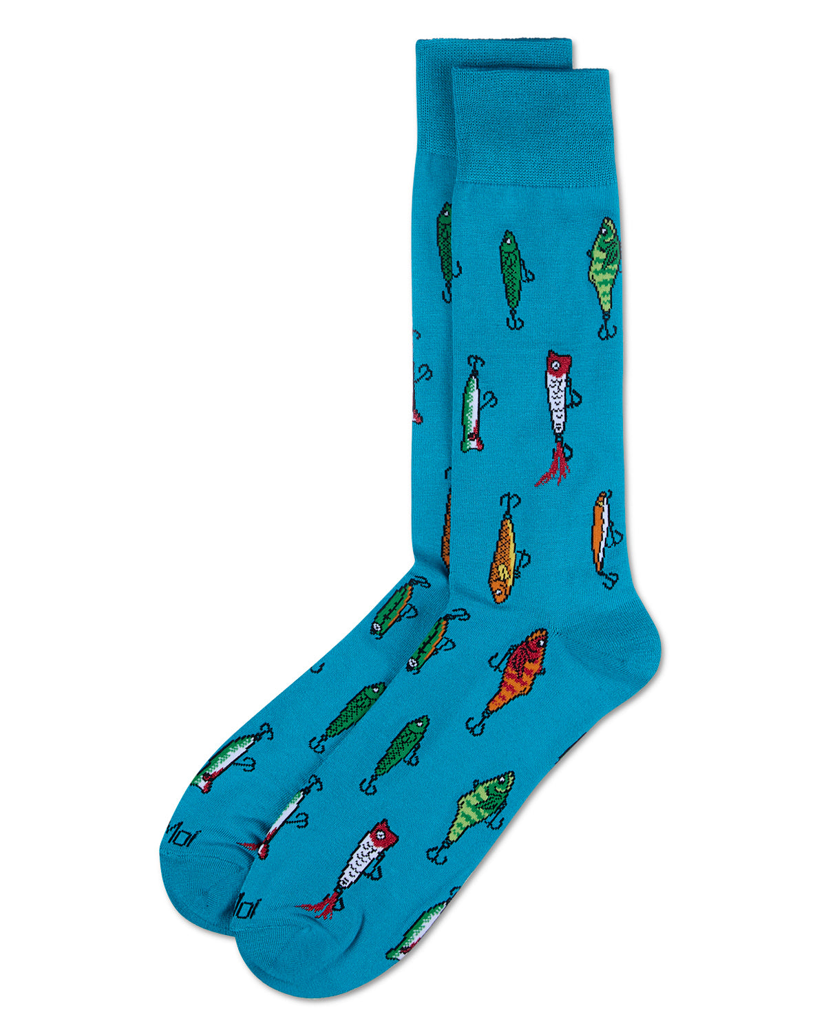 Men's Gone Fishin' Rayon From Bamboo Crew Socks : Color: Capri Breeze