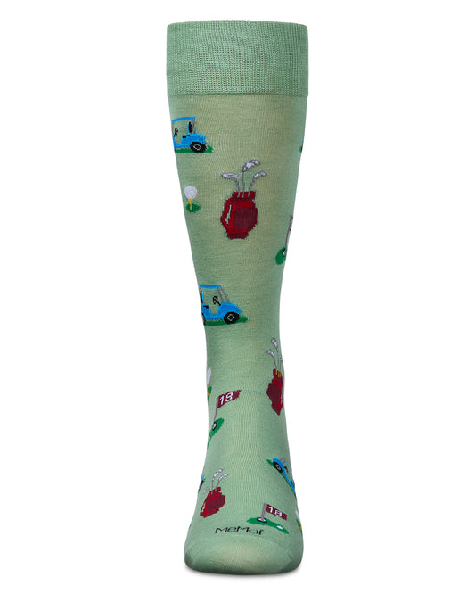 Men's Tee Time Rayon From Bamboo Crew Socks : Color: Moss