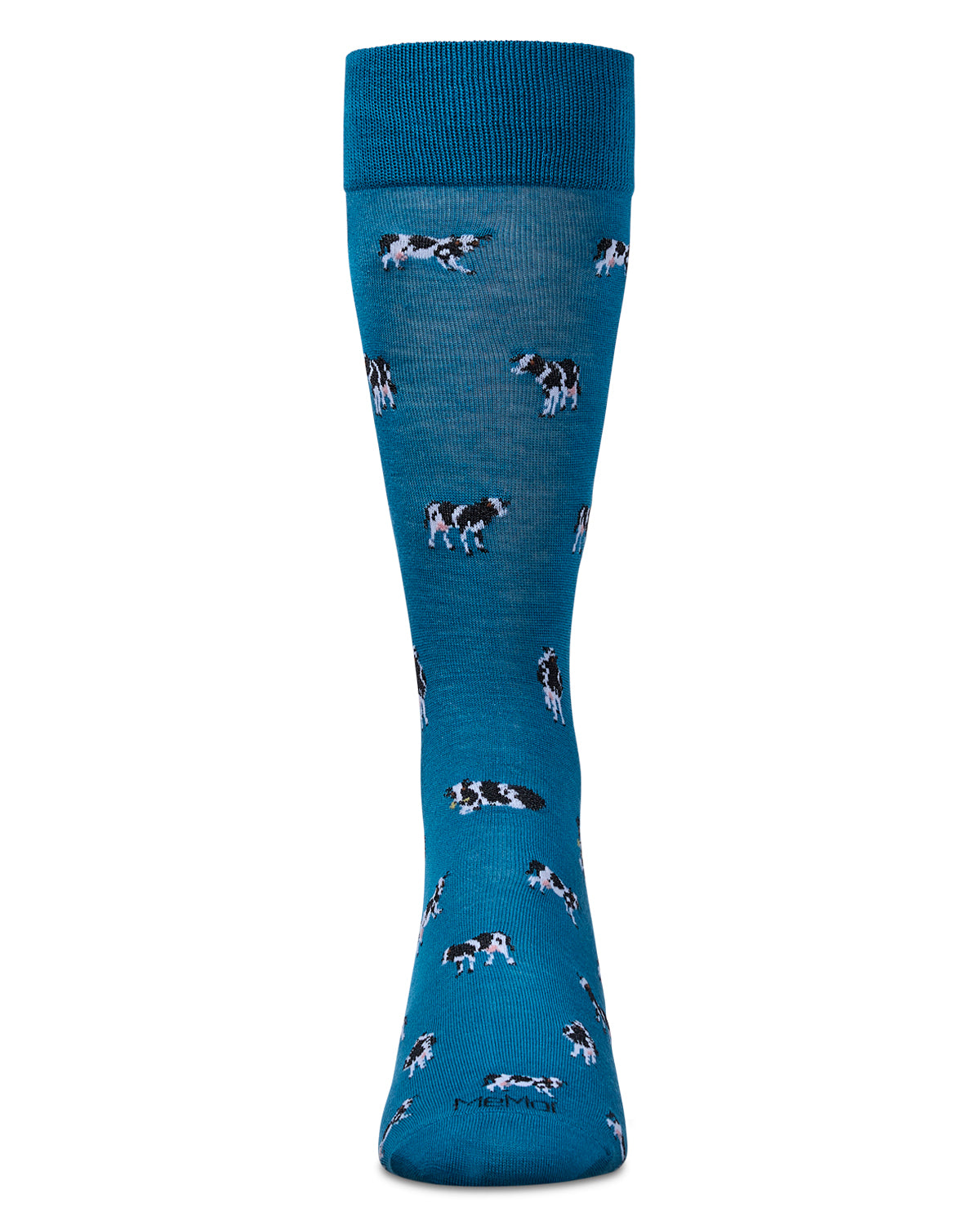Men's Cows Rayon From Bamboo Crew Socks : Color: Blue Sapphire