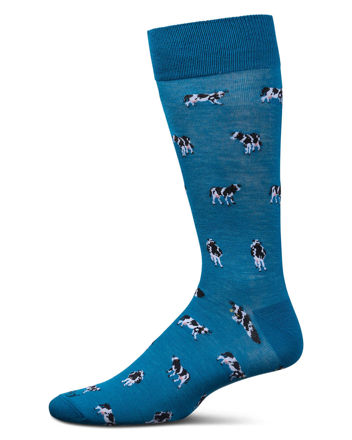 Men's Cows Rayon From Bamboo Crew Socks : Color: Blue Sapphire