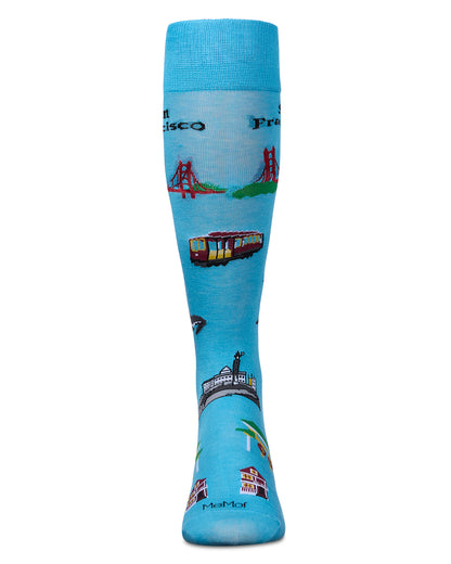 Men's San Francisco Rayon From Bamboo Crew Socks : Color: Blue Grotto