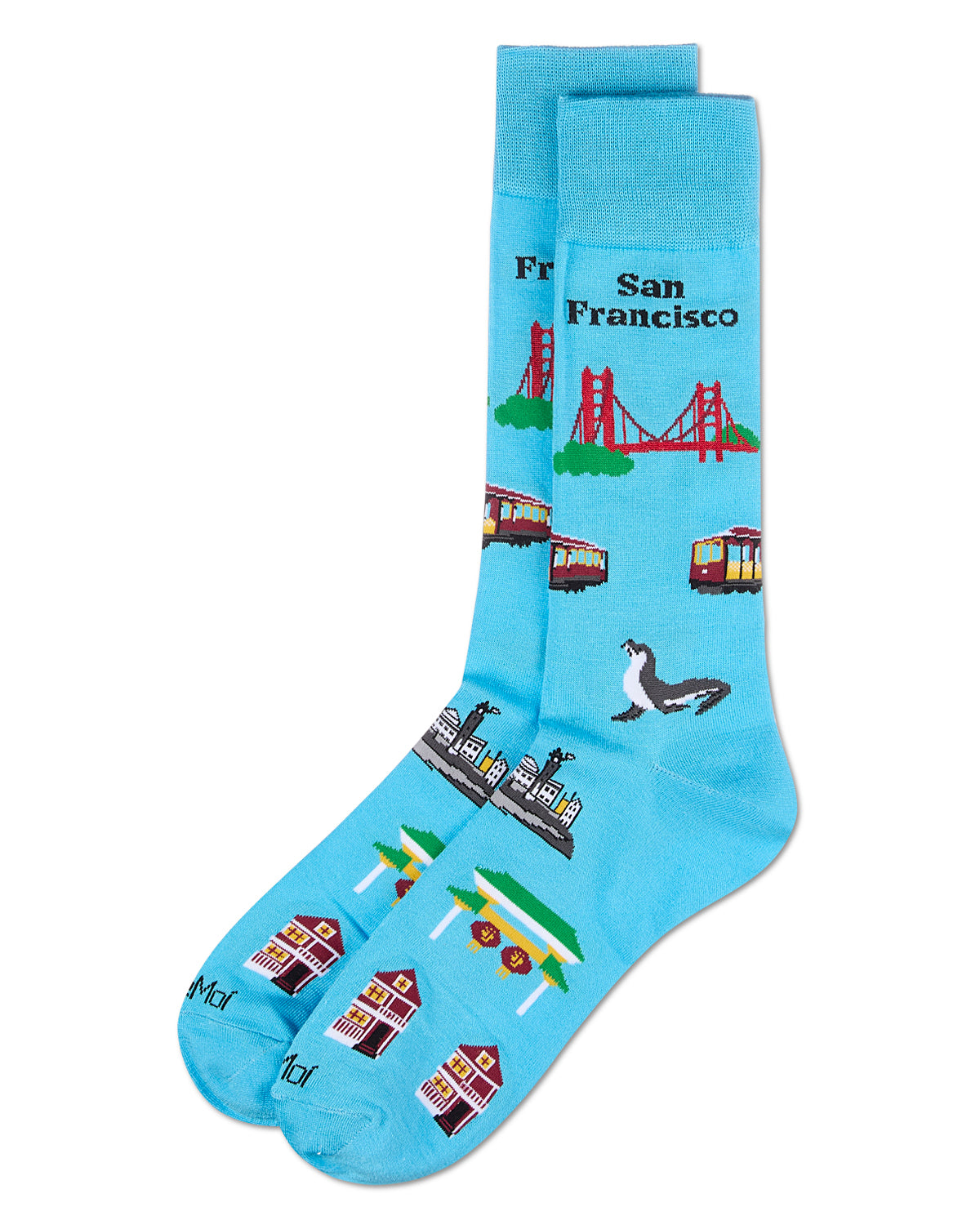 Men's San Francisco Rayon From Bamboo Crew Socks : Color: Blue Grotto