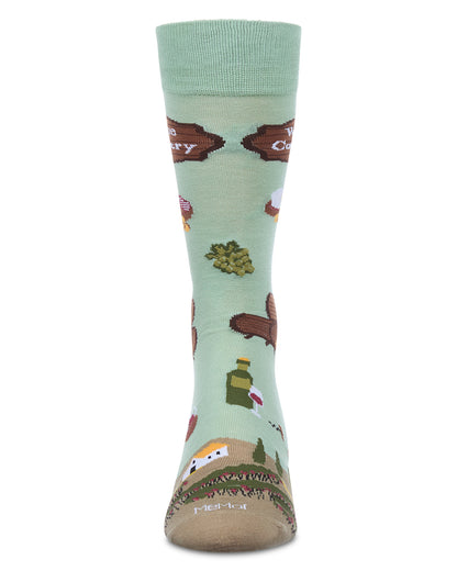 Men's Wine Country Rayon From Bamboo Crew Socks : Color: Mint