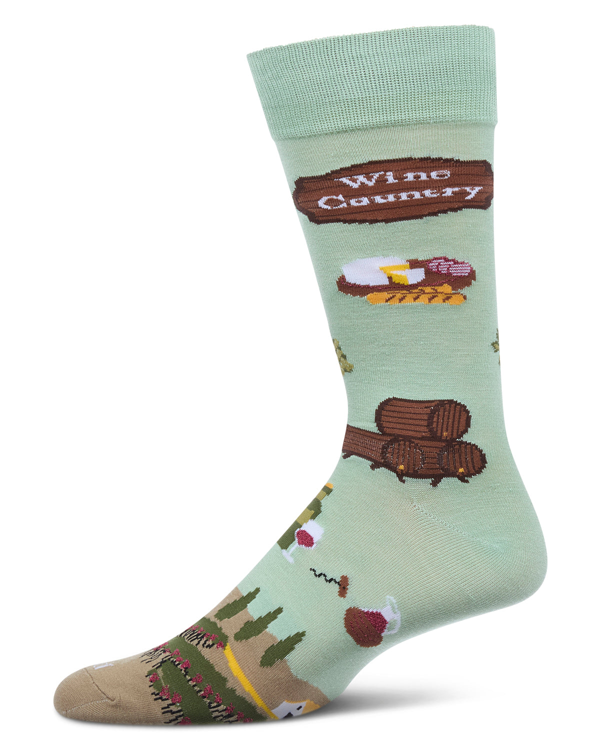 Men's Wine Country Rayon From Bamboo Crew Socks : Color: Mint