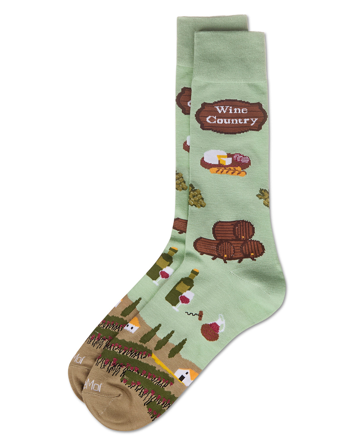 Men's Wine Country Rayon From Bamboo Crew Socks : Color: Mint