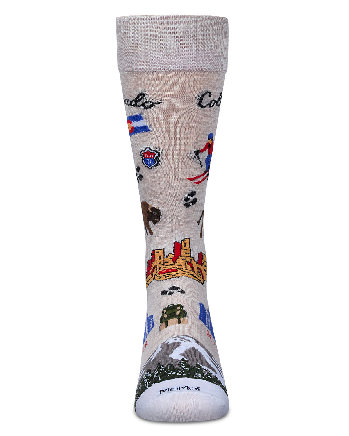 Men's Colorado Rayon From Bamboo Crew Socks : Color: Ivory Heather