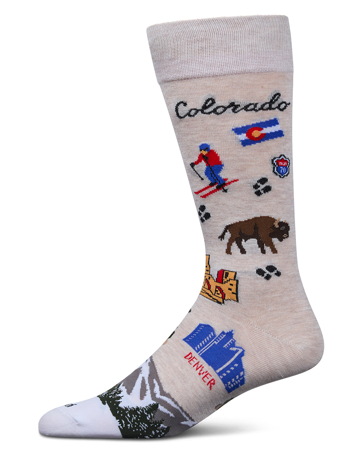 Men's Colorado Rayon From Bamboo Crew Socks : Color: Ivory Heather