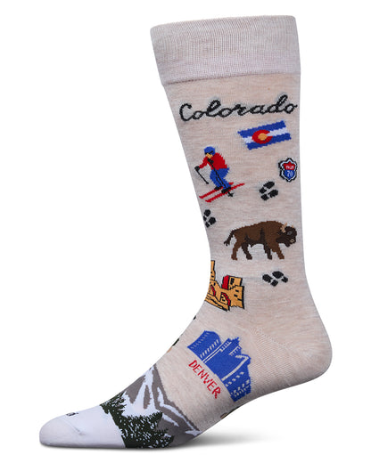 Men's Colorado Rayon From Bamboo Crew Socks : Color: Ivory Heather