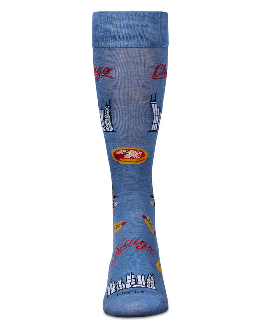 Men's Chicago Rayon From Bamboo Crew Socks : Color: Denim Heather