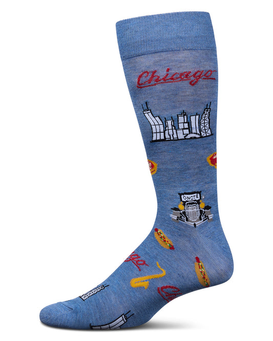 Men's Chicago Rayon From Bamboo Crew Socks : Color: Denim Heather