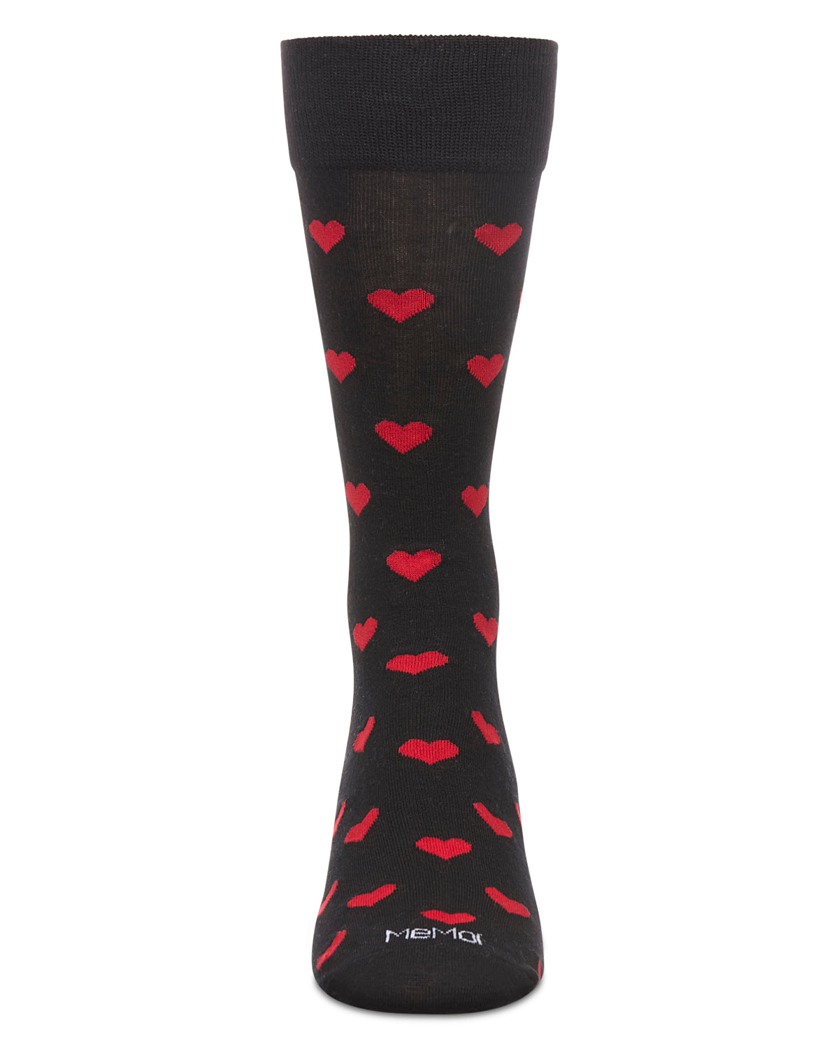 Men's Hearts Rayon From Bamboo Crew Socks : Color: Black