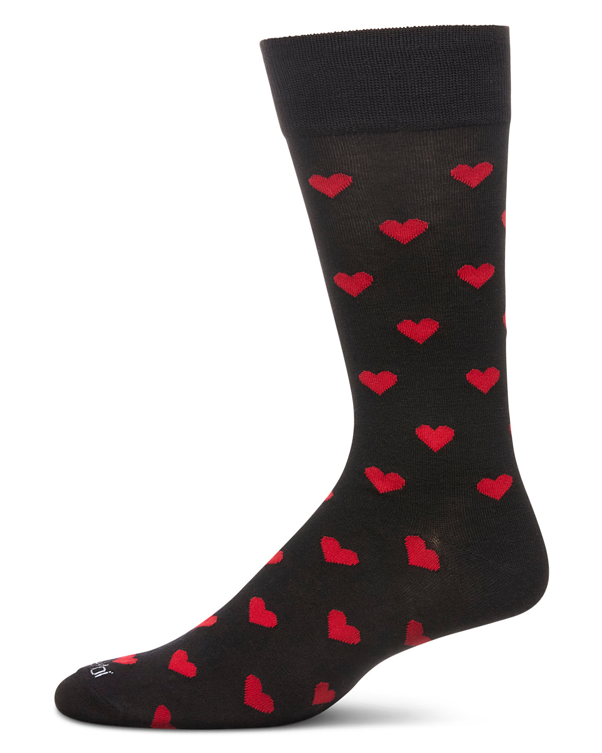 Men's Hearts Rayon From Bamboo Crew Socks : Color: Black