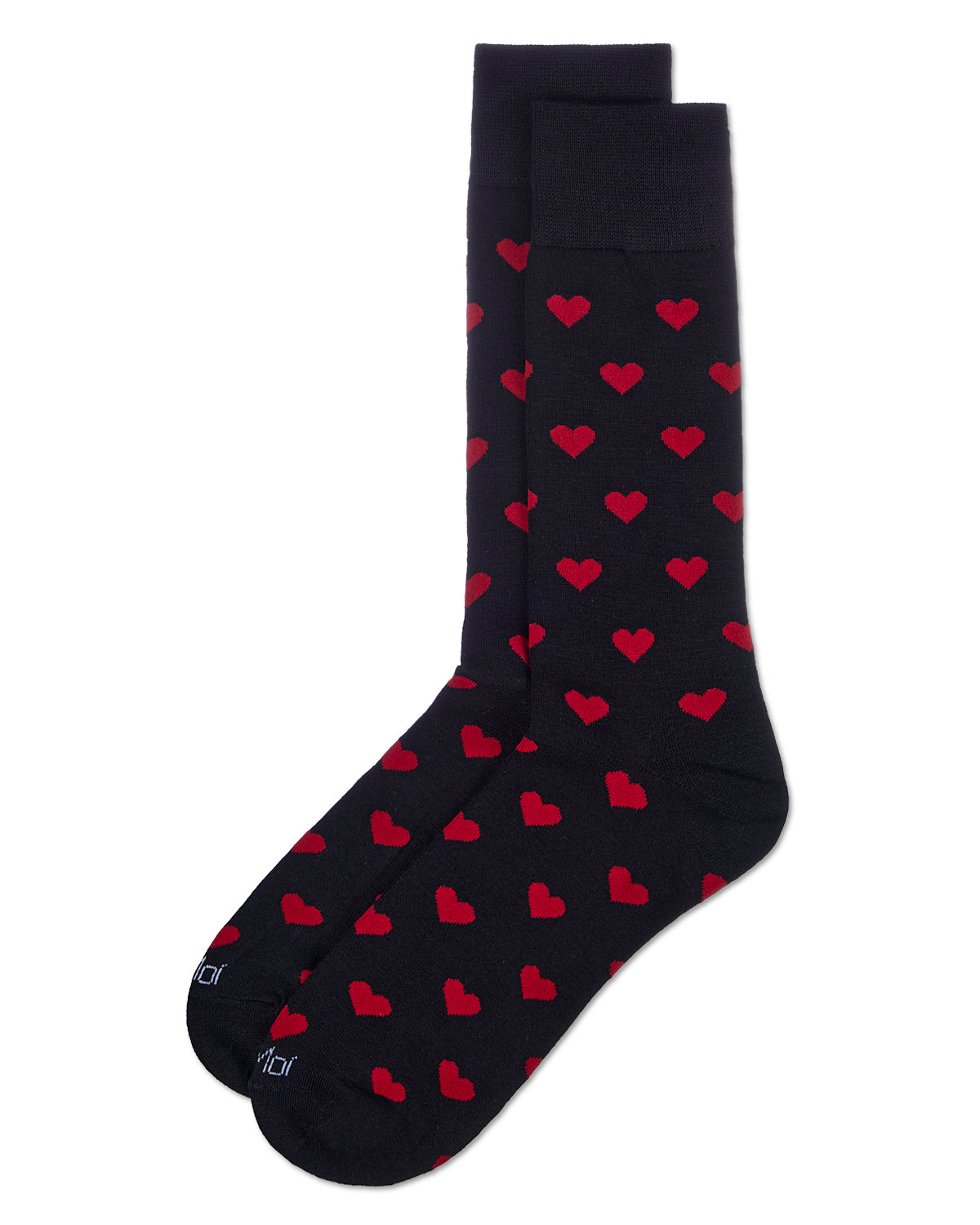 Men's Hearts Rayon From Bamboo Crew Socks : Color: Black