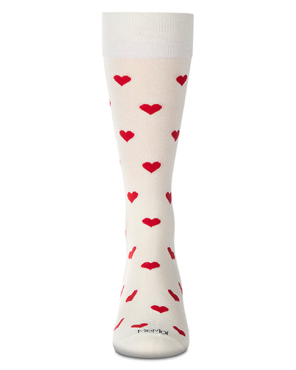 Men's Hearts Rayon From Bamboo Crew Socks : Color: Black