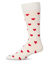 Men's Hearts Rayon From Bamboo Crew Socks : Color: Ivory