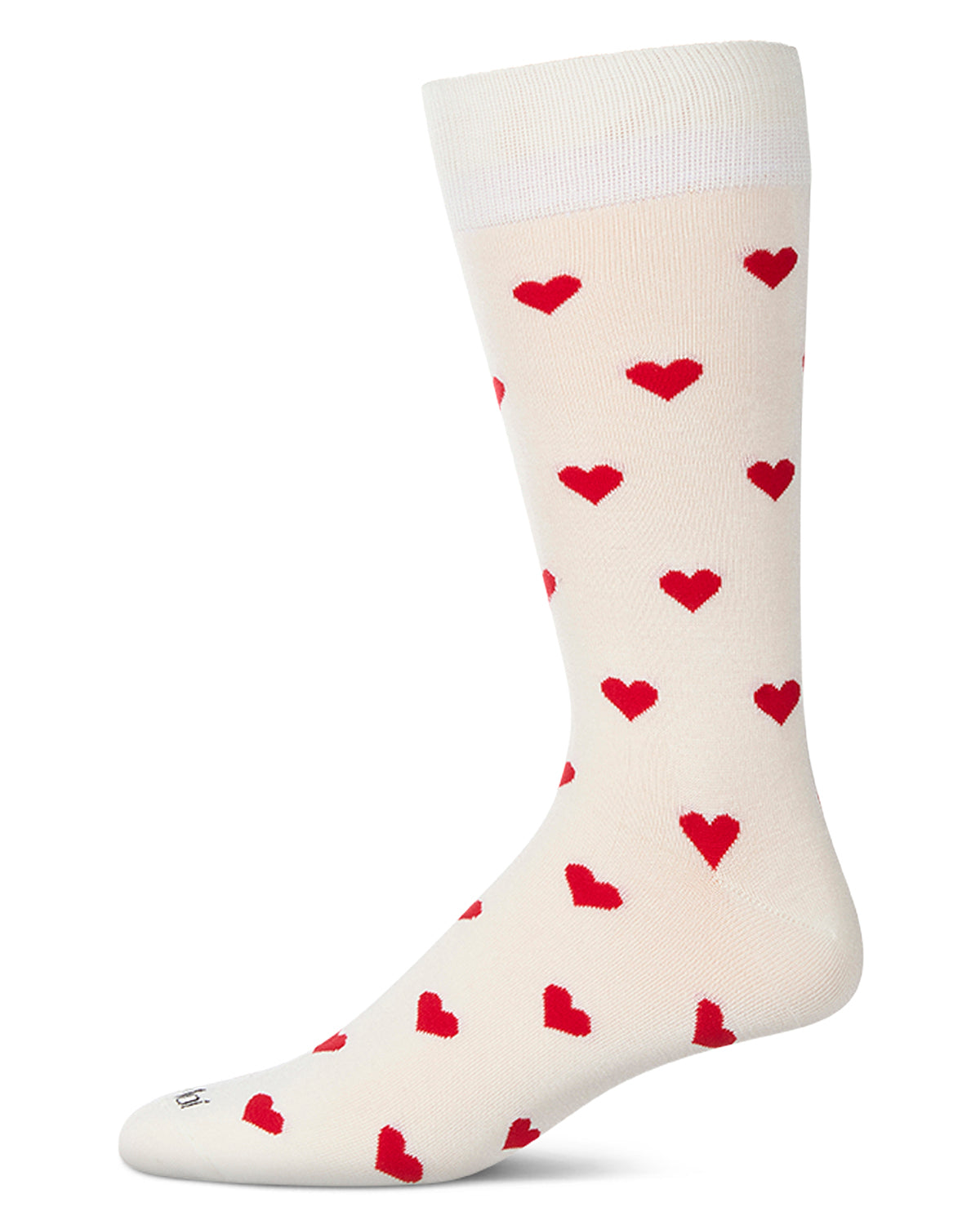 Men's Hearts Rayon From Bamboo Crew Socks : Color: Ivory