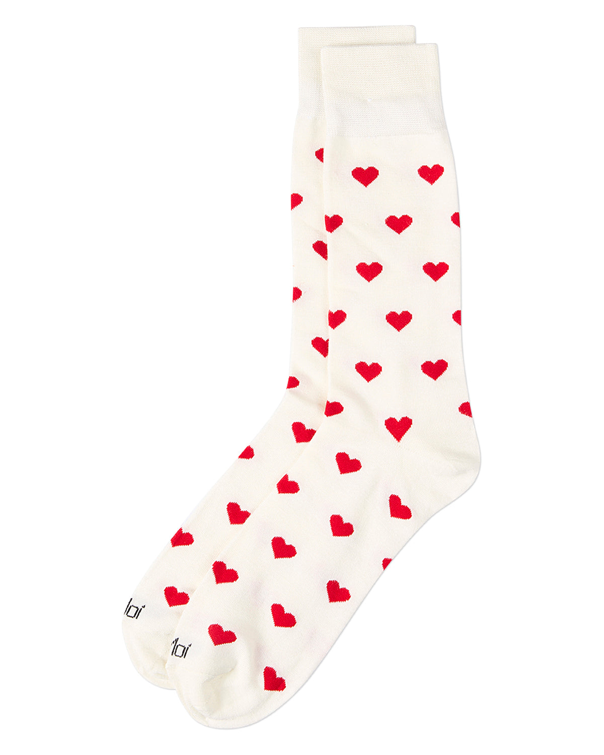 Men's Hearts Rayon From Bamboo Crew Socks : Color: Black