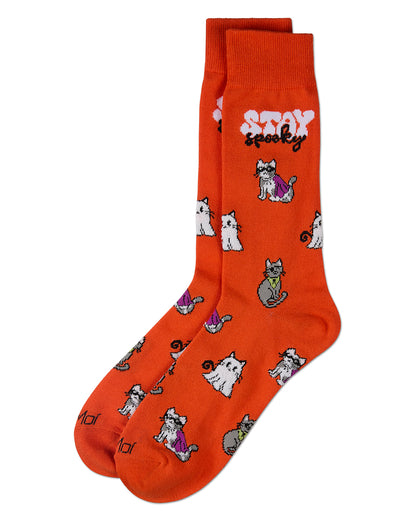 Men's Stay Spooky Holiday Crew Socks : Color: Orange