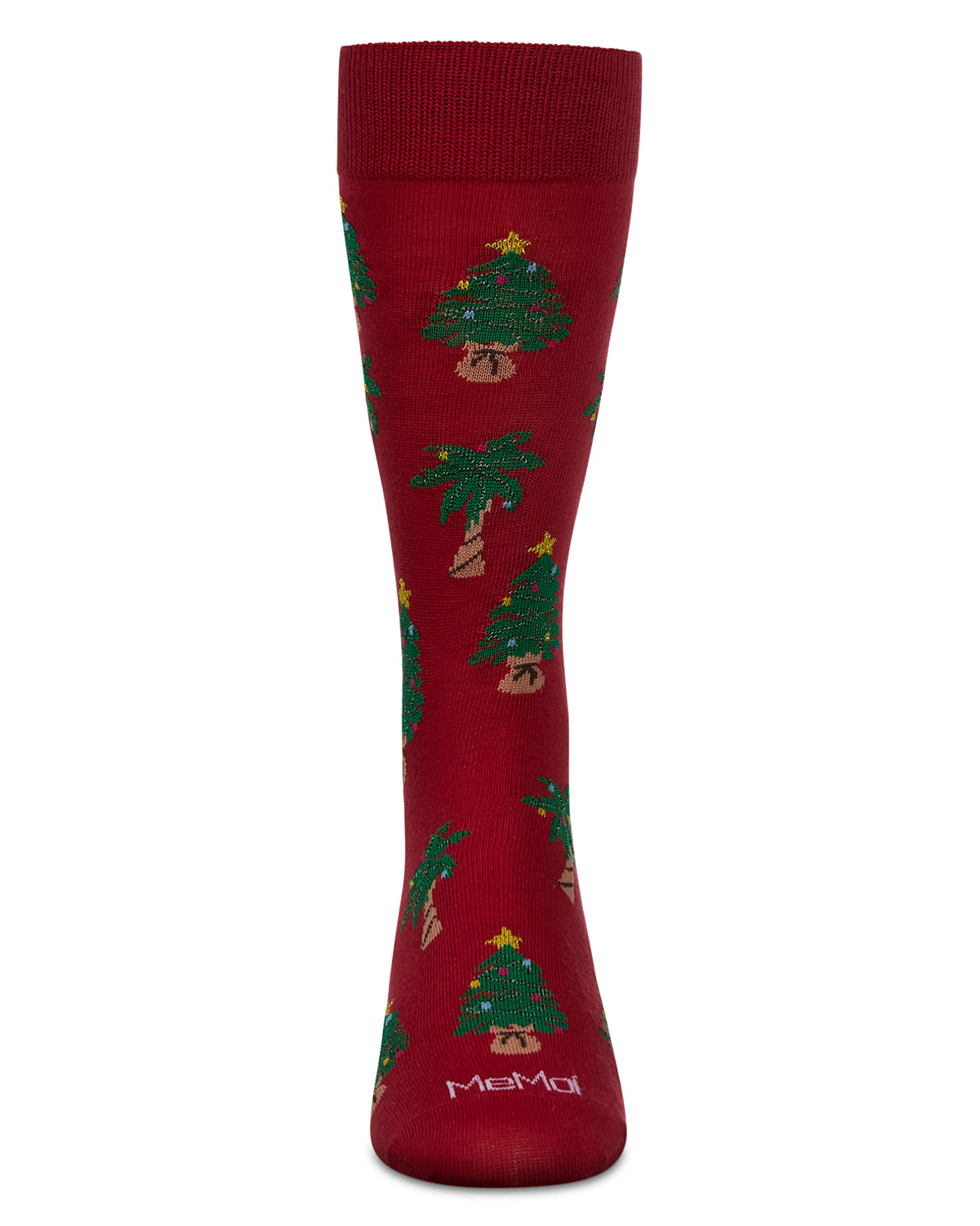 Men's Tree Paradise Holiday Crew Socks : Color: Red