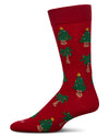 Men's Tree Paradise Holiday Crew Socks : Color: Red