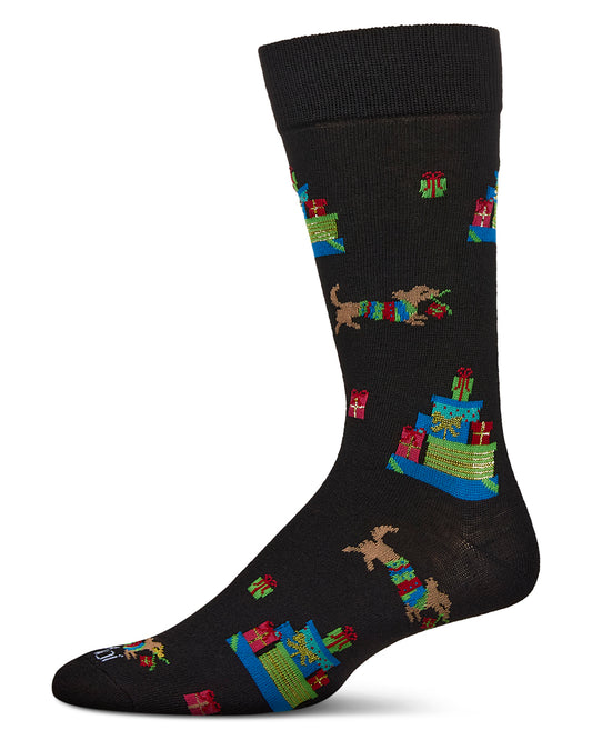 Men's Pile Of Gifts Holiday Crew Socks : Color: Black