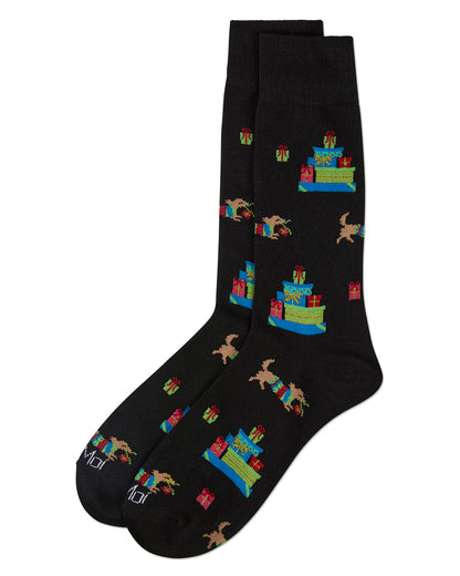 Men's Pile Of Gifts Holiday Crew Socks : Color: Black
