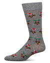Men's Owl Holiday Crew Socks : Color: Med Gray Heather