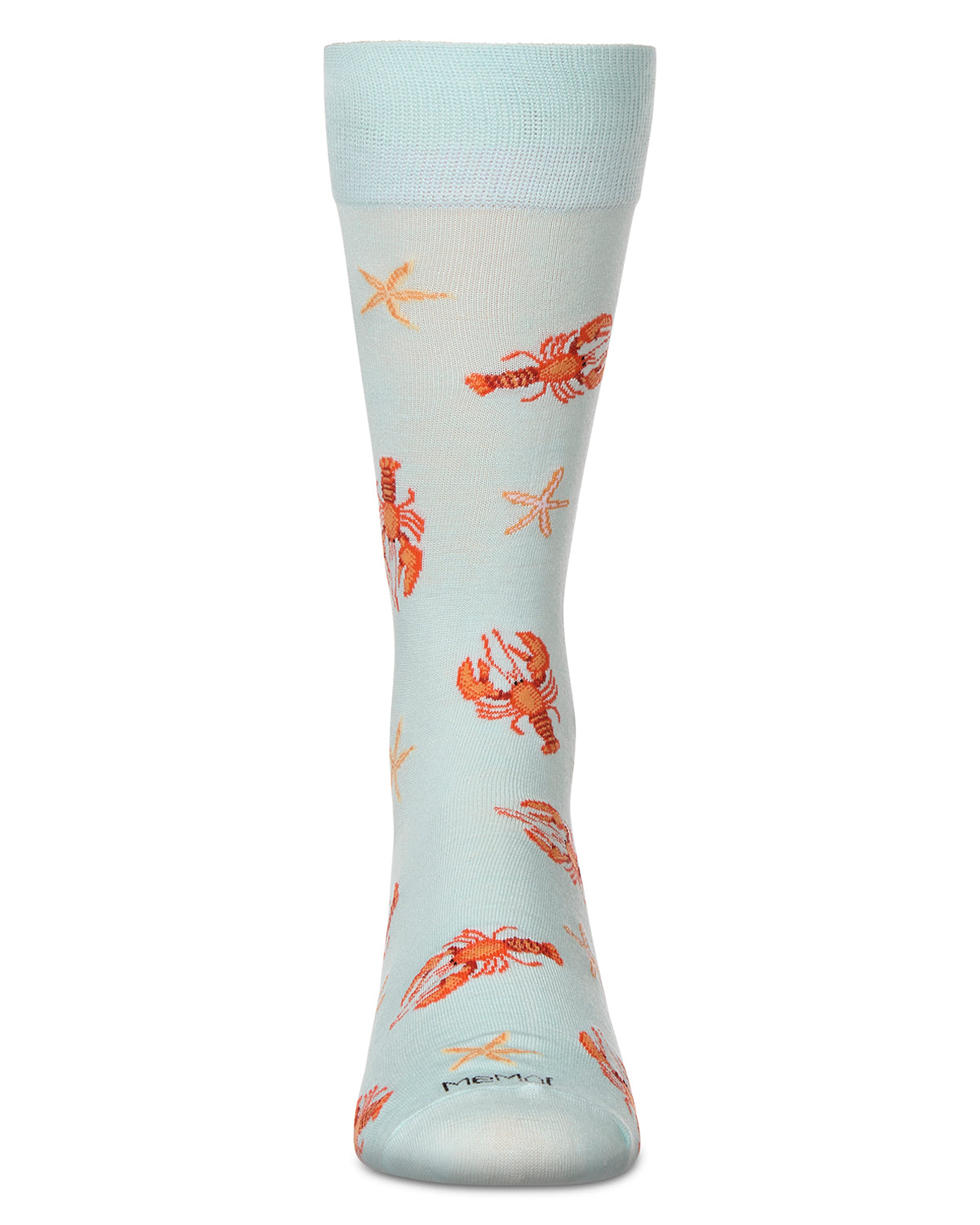 Men's Lobster Rayon From Bamboo Crew Socks : Color: Aqua