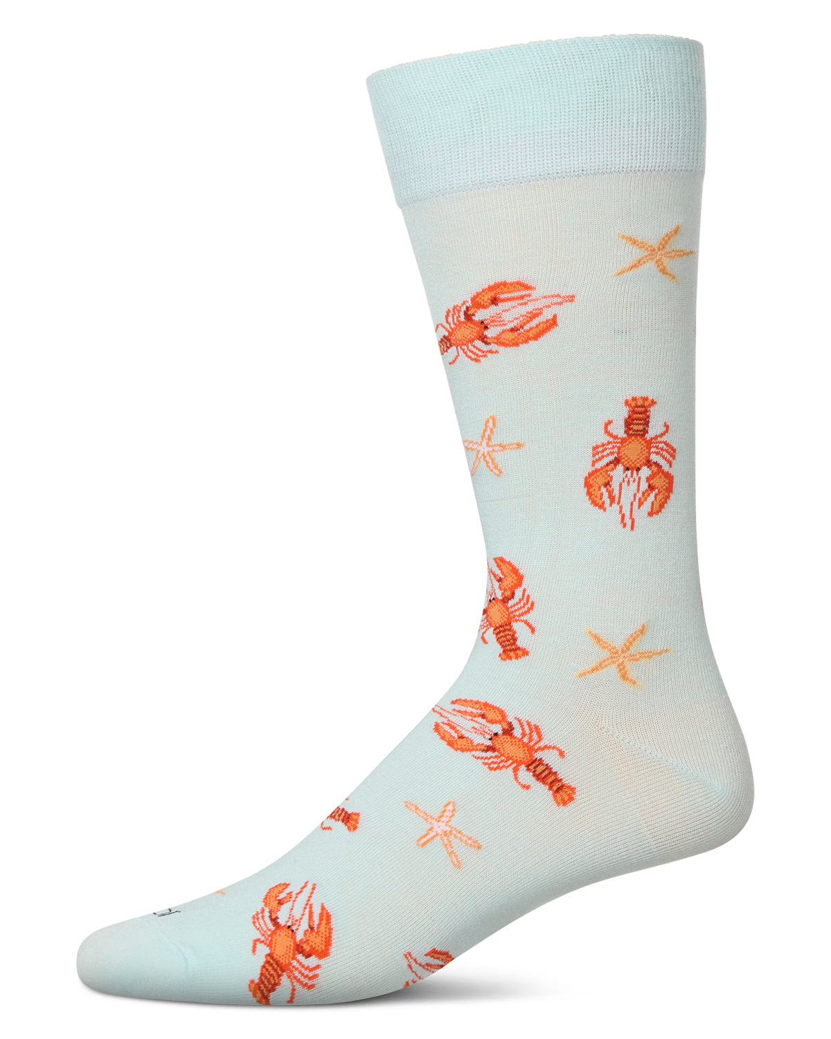 Men's Lobster Rayon From Bamboo Crew Socks : Color: Aqua