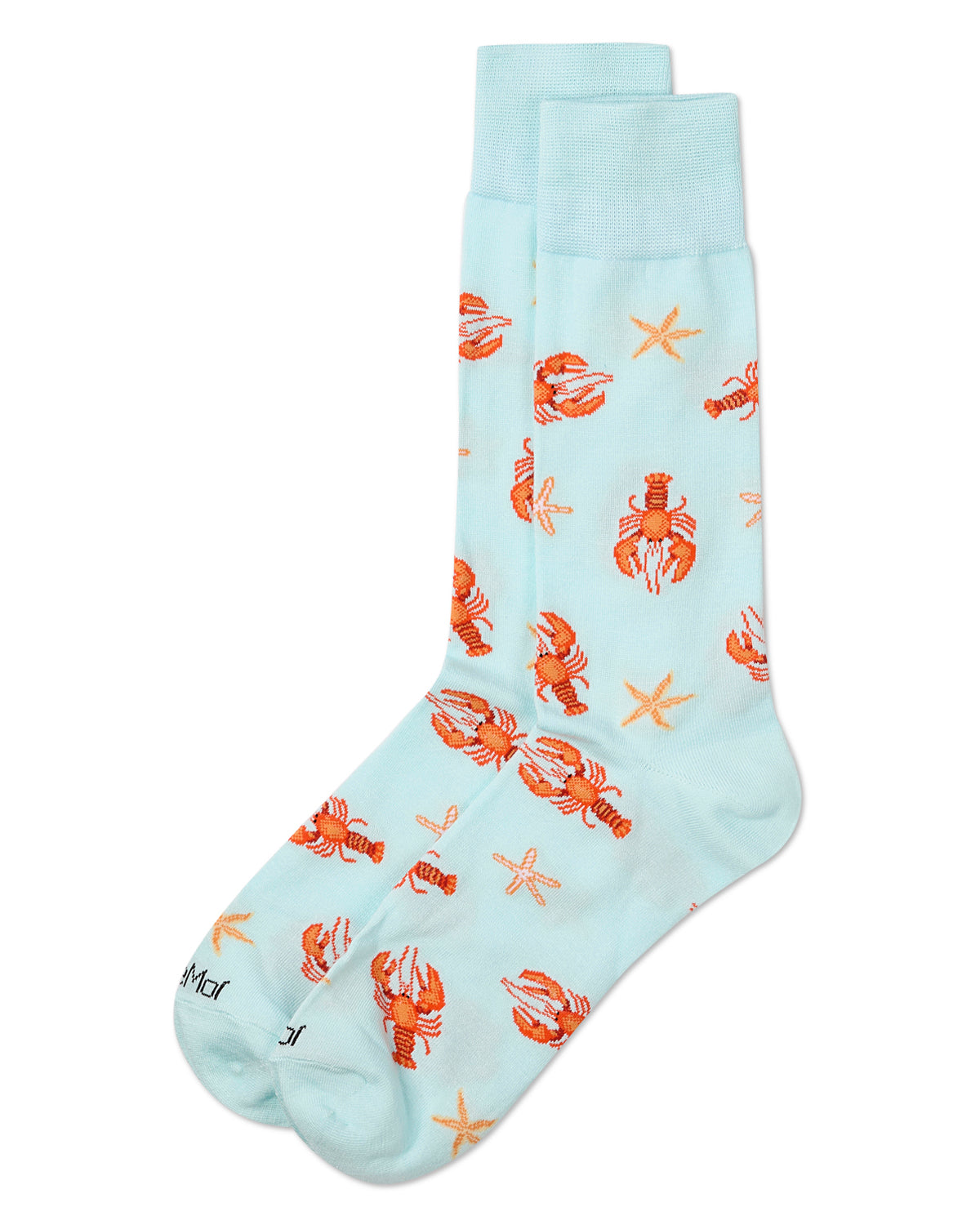 Men's Lobster Rayon From Bamboo Crew Socks : Color: Aqua