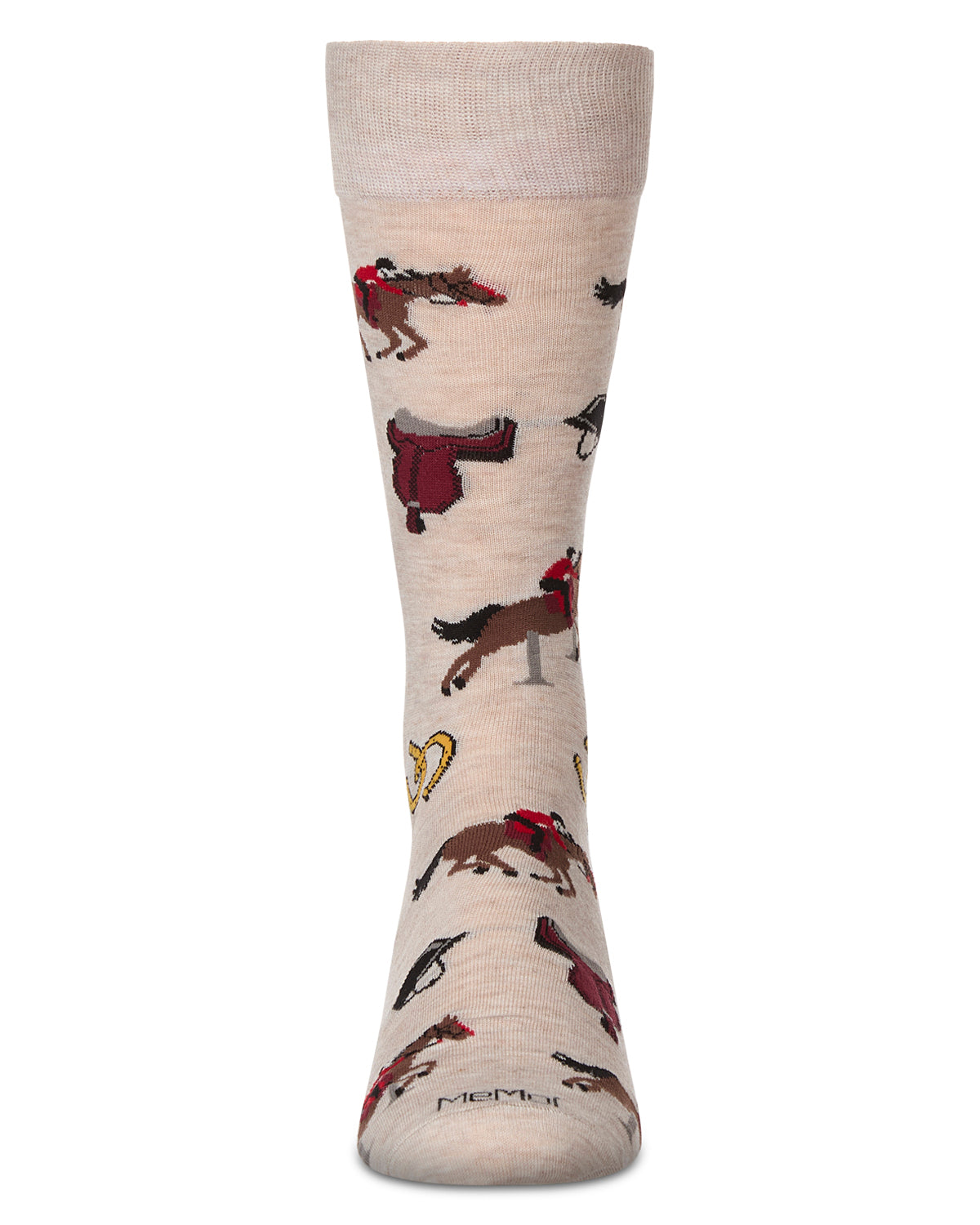 Men's Equestrian Rayon From Bamboo Crew Socks : Color: Ivory Heather
