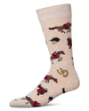 Men's Equestrian Rayon From Bamboo Crew Socks : Color: Ivory Heather