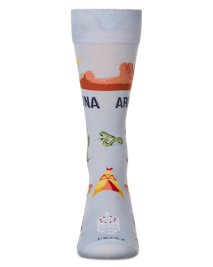 Men`s Arizona Rayon from Bamboo Crew Socks : Color: Skyway