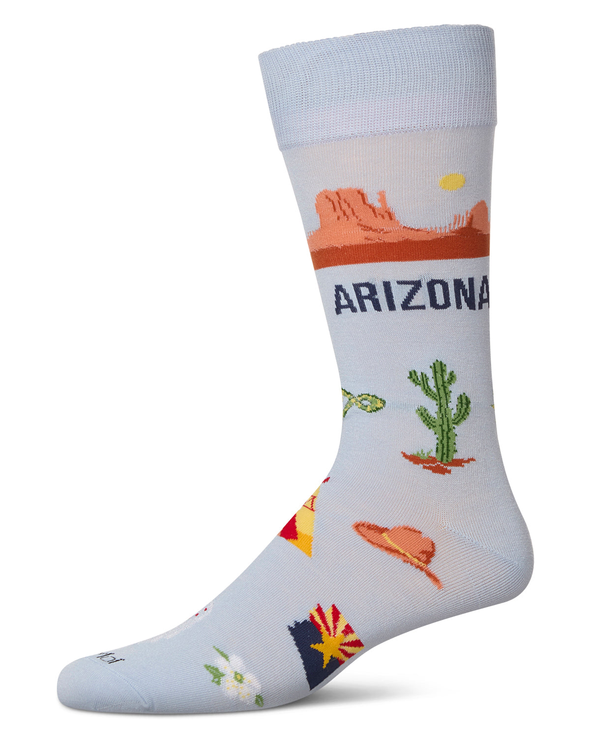 Men`s Arizona Rayon from Bamboo Crew Socks : Color: Skyway