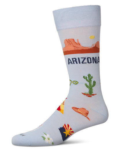 Men`s Arizona Rayon from Bamboo Crew Socks : Color: Skyway