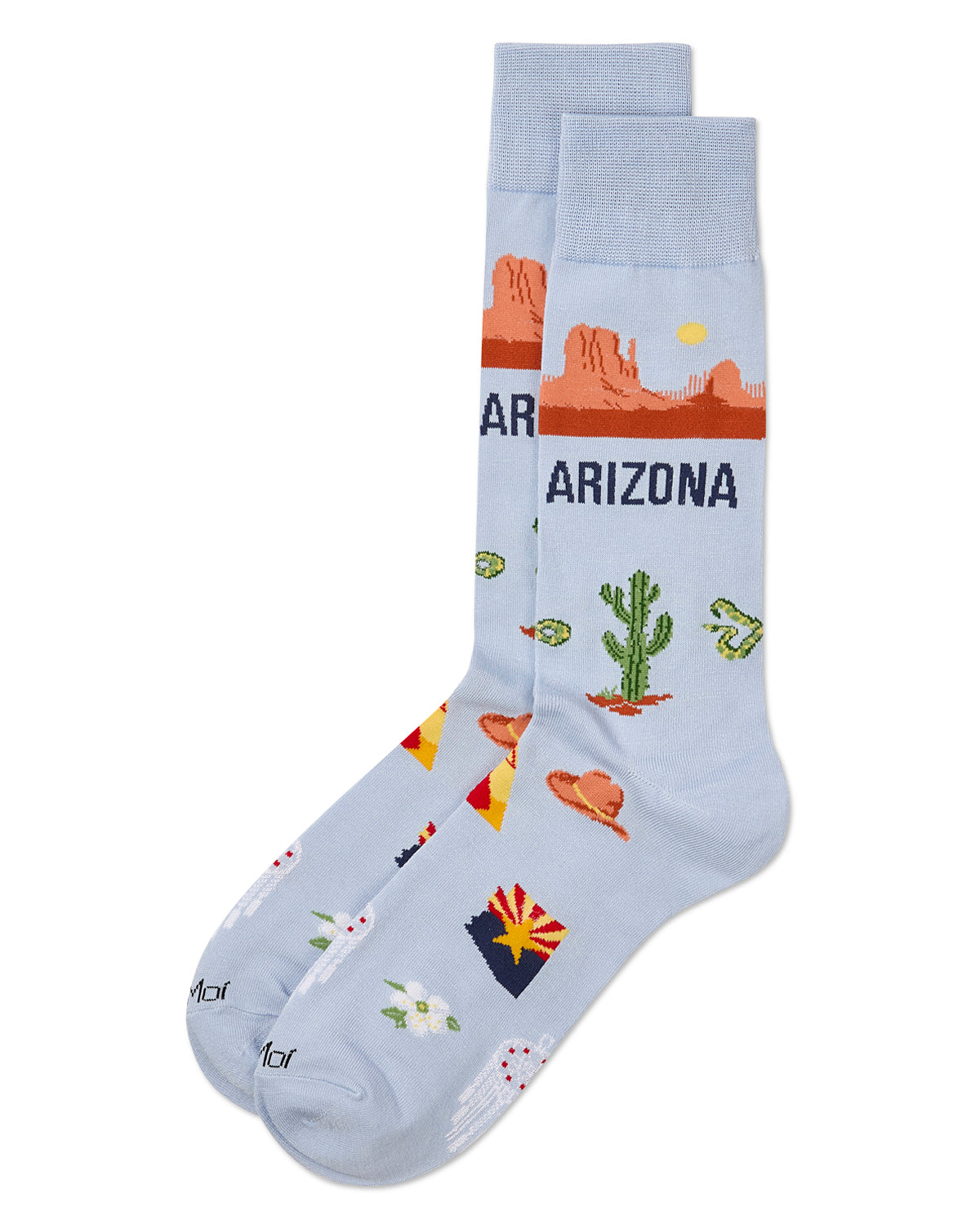 Men`s Arizona Rayon from Bamboo Crew Socks : Color: Skyway