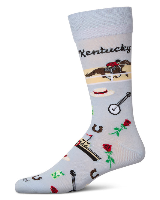 Men's Kentucky Rayon From Bamboo Crew Socks : Color: Skyway