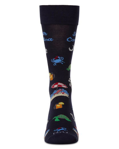 Men's South Carolina Rayon From Bamboo Crew Socks : Color: Navy